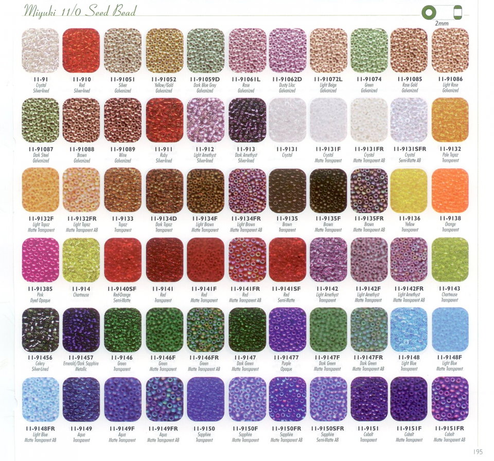 Products Overview All Beads Cz 11 0 Size Colour Chart I
